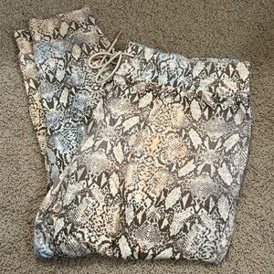 Skinnygirl French Terry size 2X Jogger Pant Earthen Taupe-Ombre Snakeskin NEW